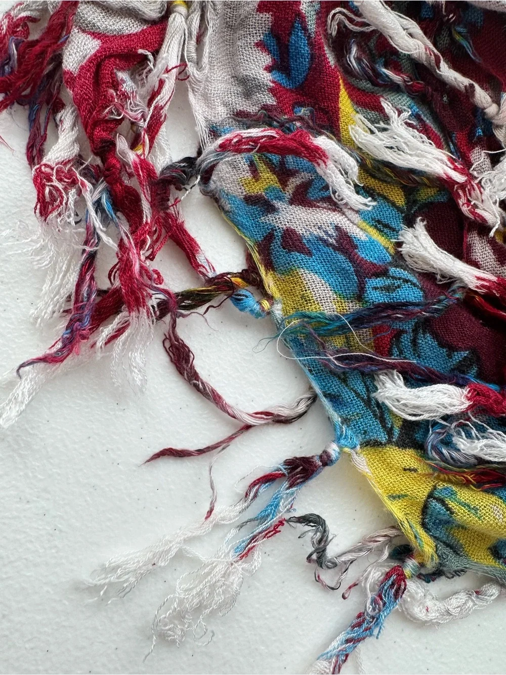 Jeans by Buffalo Floral Fringed Scarf Shawl Colorful Boho Wrap